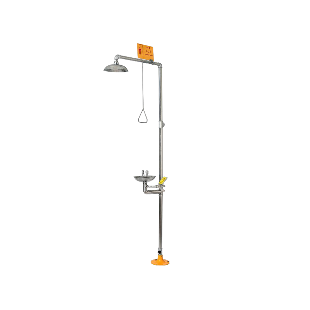 Douche et lave yeux combinés en acier inox