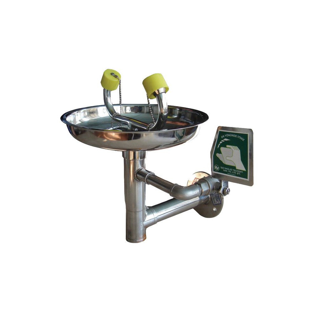 Lave yeux en acier inox (fixation murale)